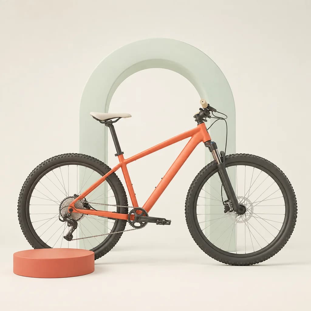 Ilustração de uma bicicleta coral, um exemplo do que você pode encontrar no Matchei